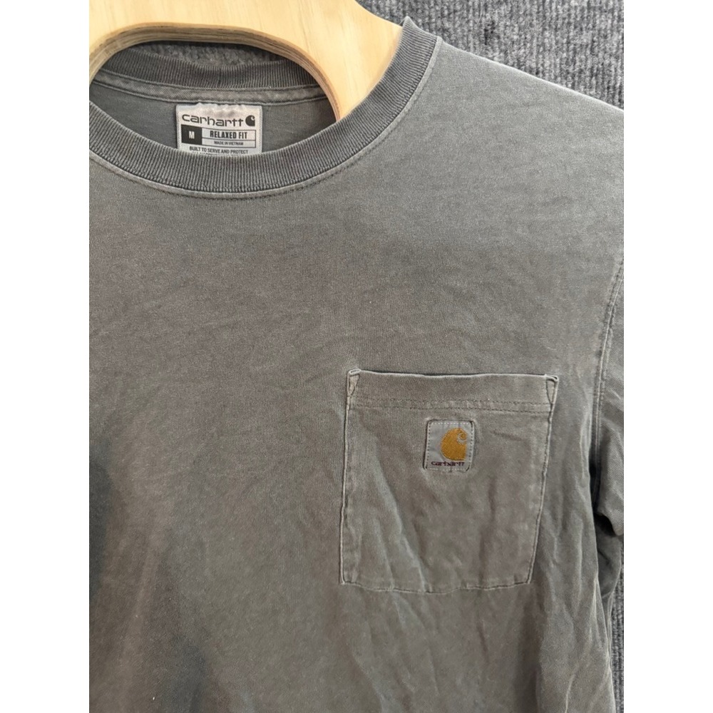 Carhartt Mens Relaxed Fit Pocket T-Shirt Gray Faded Black Short Sleeve Size M - Picture 3 of 6